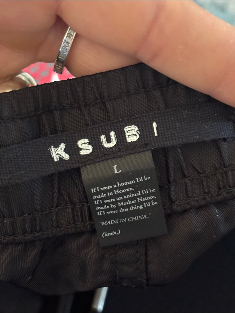 Men's Black Cargo Pants with Contrast Stitching - Picture 5 of 9